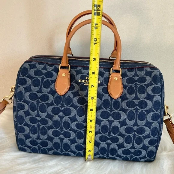 Coach Large Rowan Satchel in Signature Denim.